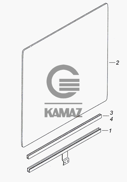 Стекло опускное камаз